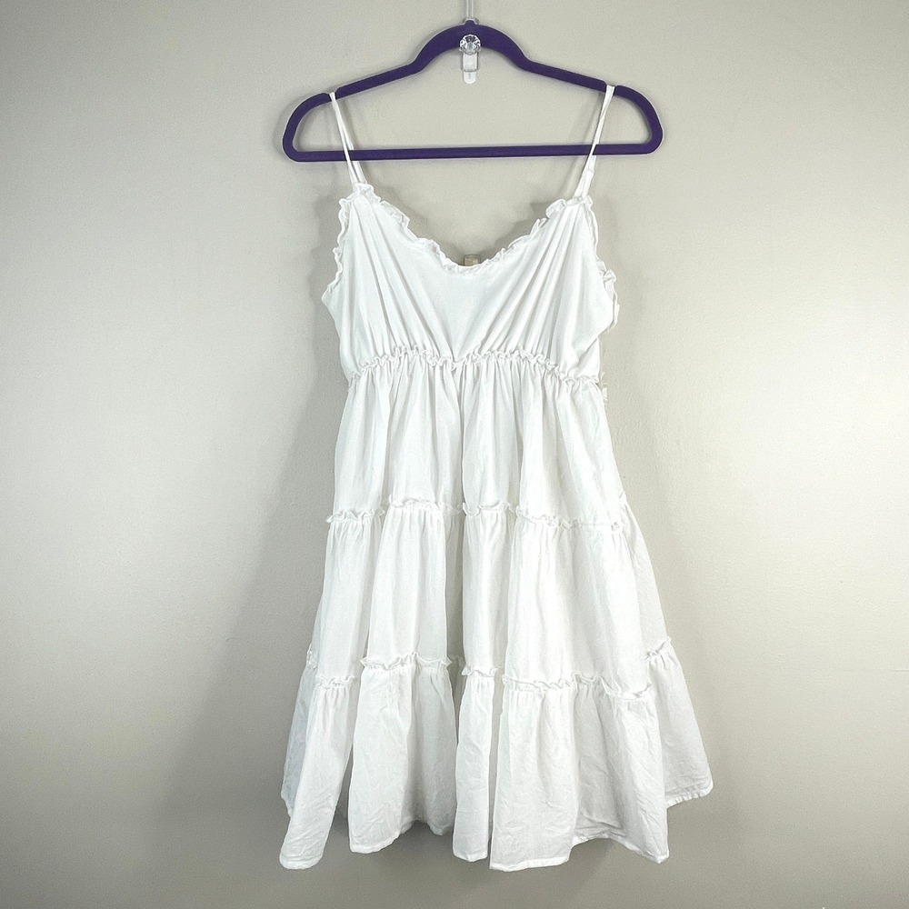 Max Ash Euro Summer Dress XLarge Babydoll Smocked Beachy‎ Strappy Crisp Neutral